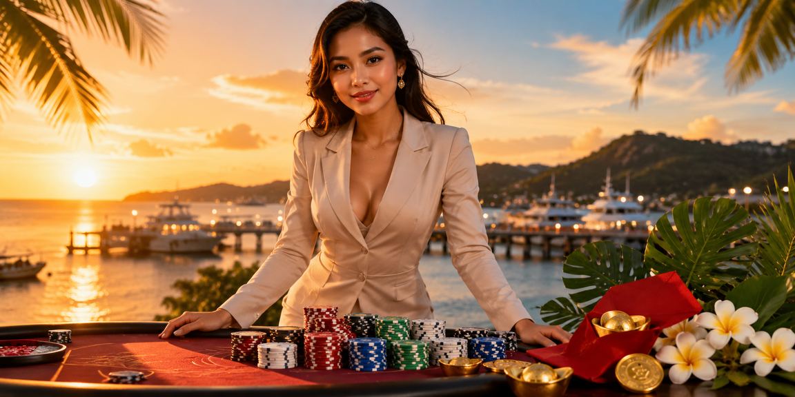 Model Vietnam memegang amplop merah simbol bonus dan keberuntungan
