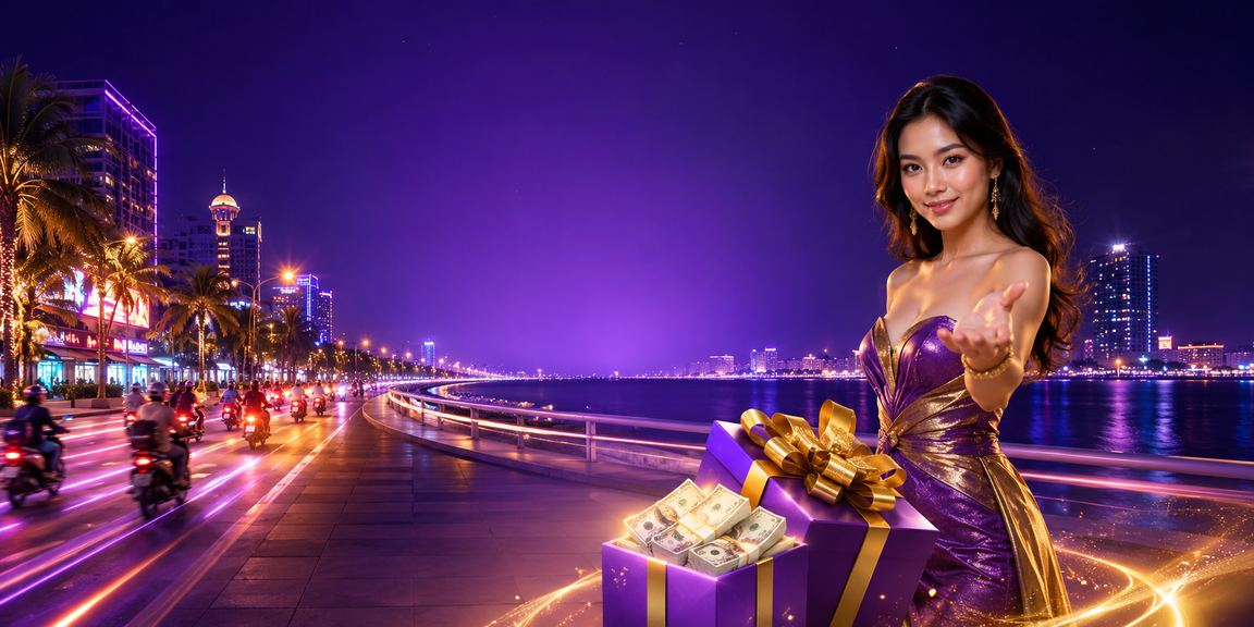 Suasana betting casino dengan pencahayaan neon terang dan atmosfer malam